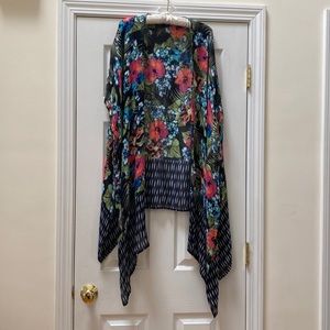Mix It Flowing Semi-Sheer Floral Kimono, One Size